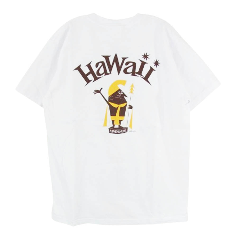 SUN SURF サンサーフ SS79568 PRINT T-SHIRTS HAWAII by 柳原良平 with MOOKIE Tシャツ 白系 ホワイト系 L【新古品】【未使用】【中古】