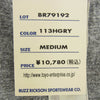 Buzz Rickson's バズリクソンズ BR79192 SLUB YARN HENLEY NECK T-SHIRT スラブヤーン ヘンリーネック Tシャツ グレー系 M【新古品】【未使用】【中古】