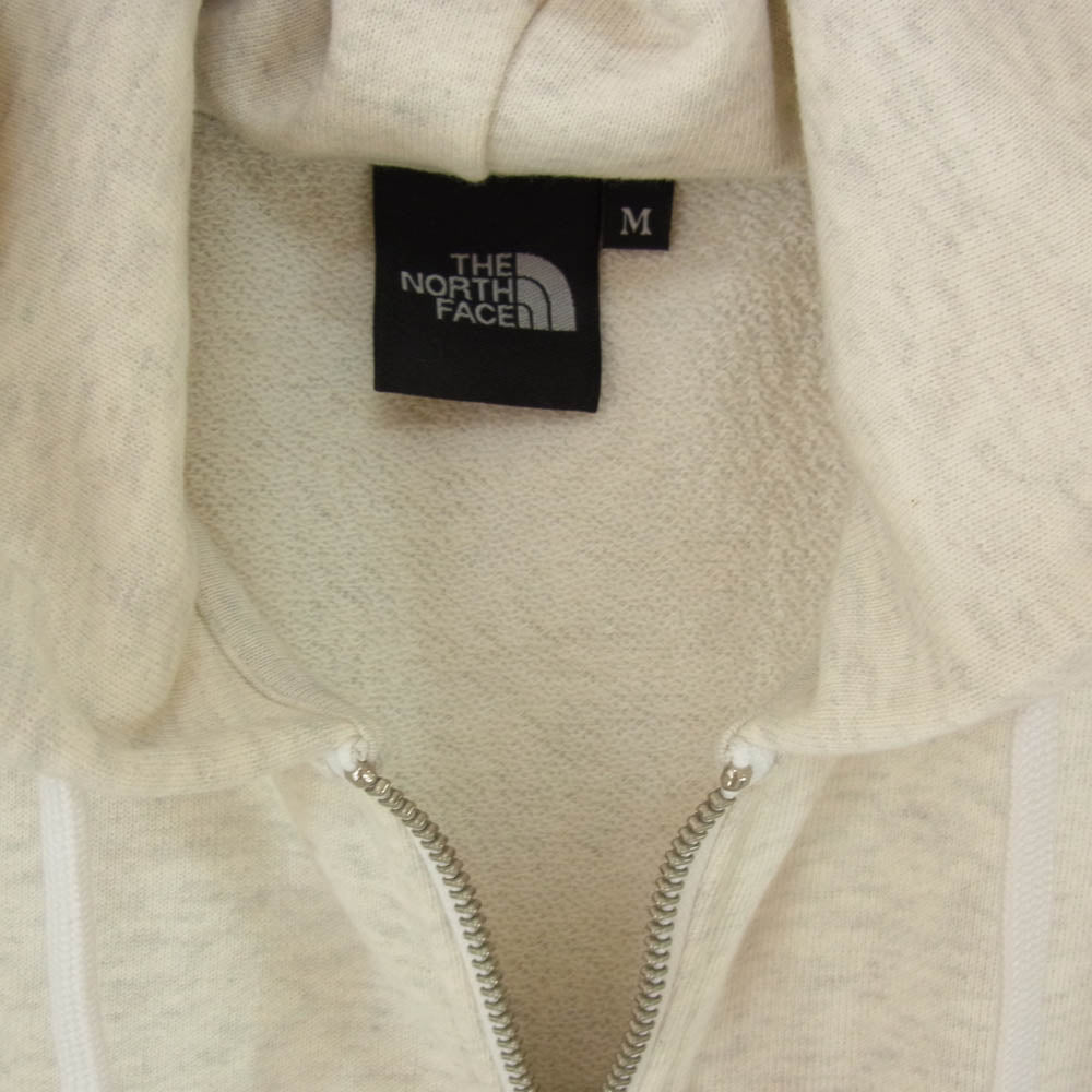 THE NORTH FACE ノースフェイス NT12335 Square Logo Full Zip スクエアロゴ フルジップ フーディー ジップ パーカー ホワイトミックスグレー M【新古品】【未使用】【中古】