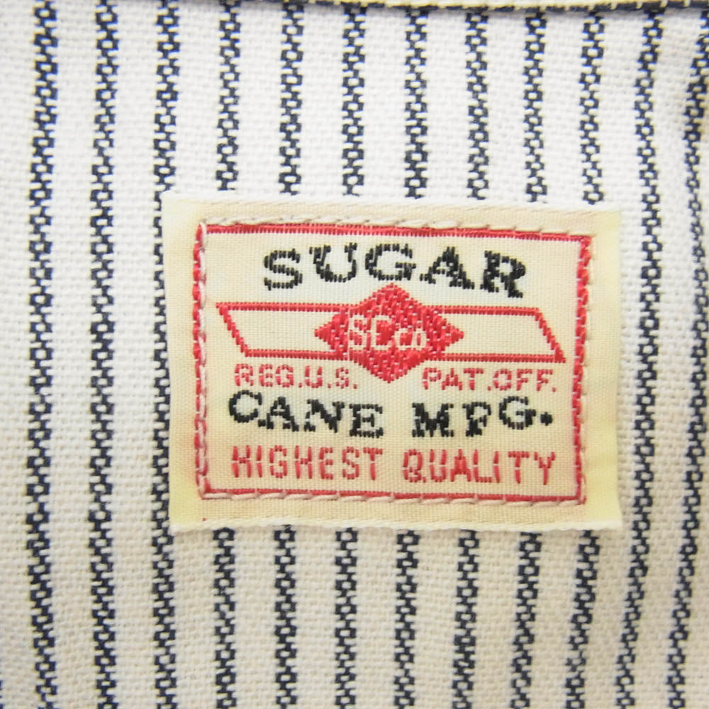 SUGAR CANE シュガーケーン SC27853 HICKORY STRIPE WORK SHIRT ヒッコリーストライプ 長袖 ワークシャツ ブラック系 XL【新古品】【未使用】【中古】