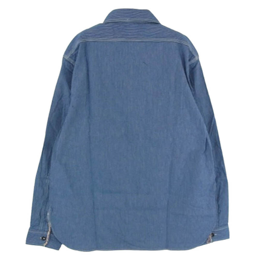 SUGAR CANE シュガーケーン SC25511 JEAN CORD WORK SHIRT LONG SLEEVE ジーンコード 長袖 ワークシャツ ブルー系 M【新古品】【未使用】【中古】