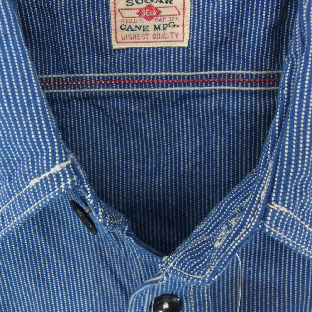 SUGAR CANE シュガーケーン SC25511 JEAN CORD WORK SHIRT LONG SLEEVE ジーンコード 長袖 ワークシャツ ブルー系 M【新古品】【未使用】【中古】