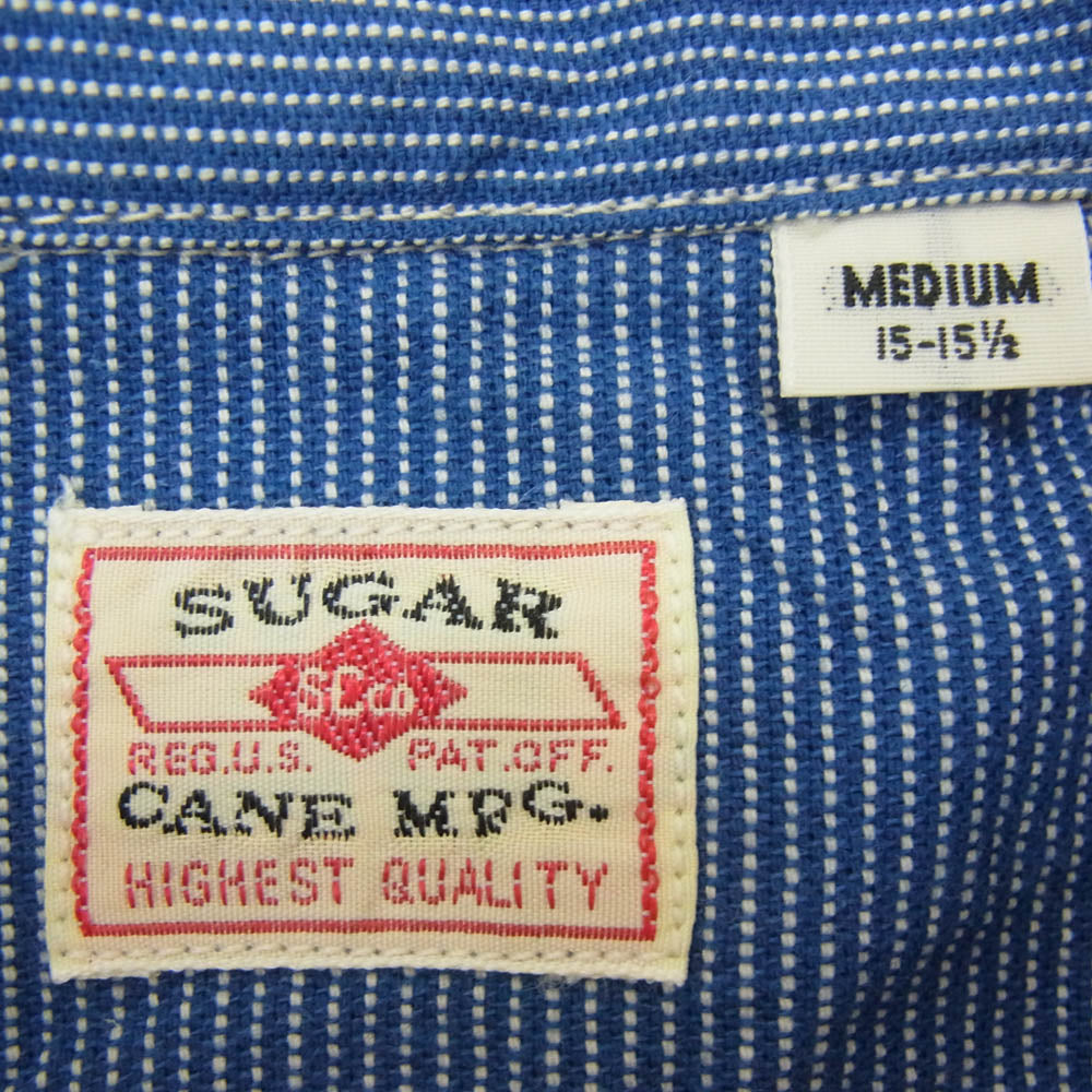 SUGAR CANE シュガーケーン SC25511 JEAN CORD WORK SHIRT LONG SLEEVE ジーンコード 長袖 ワークシャツ ブルー系 M【新古品】【未使用】【中古】