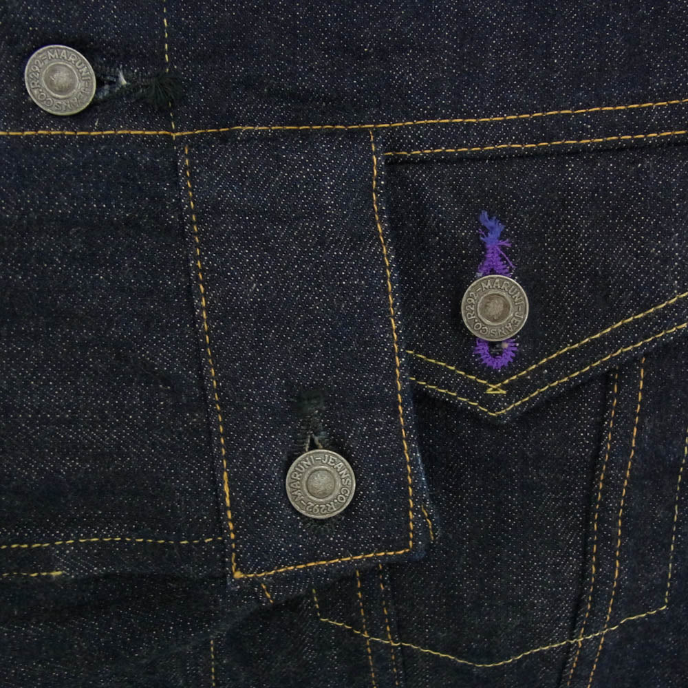 マルニジーンズ BI-3rd 毘沙門天ジーンズ 14.5oz 天然藍 3rd TYPE DENIM JACKET サードタイプ デニム ジャケット インディゴブルー系 38【極上美品】【中古】