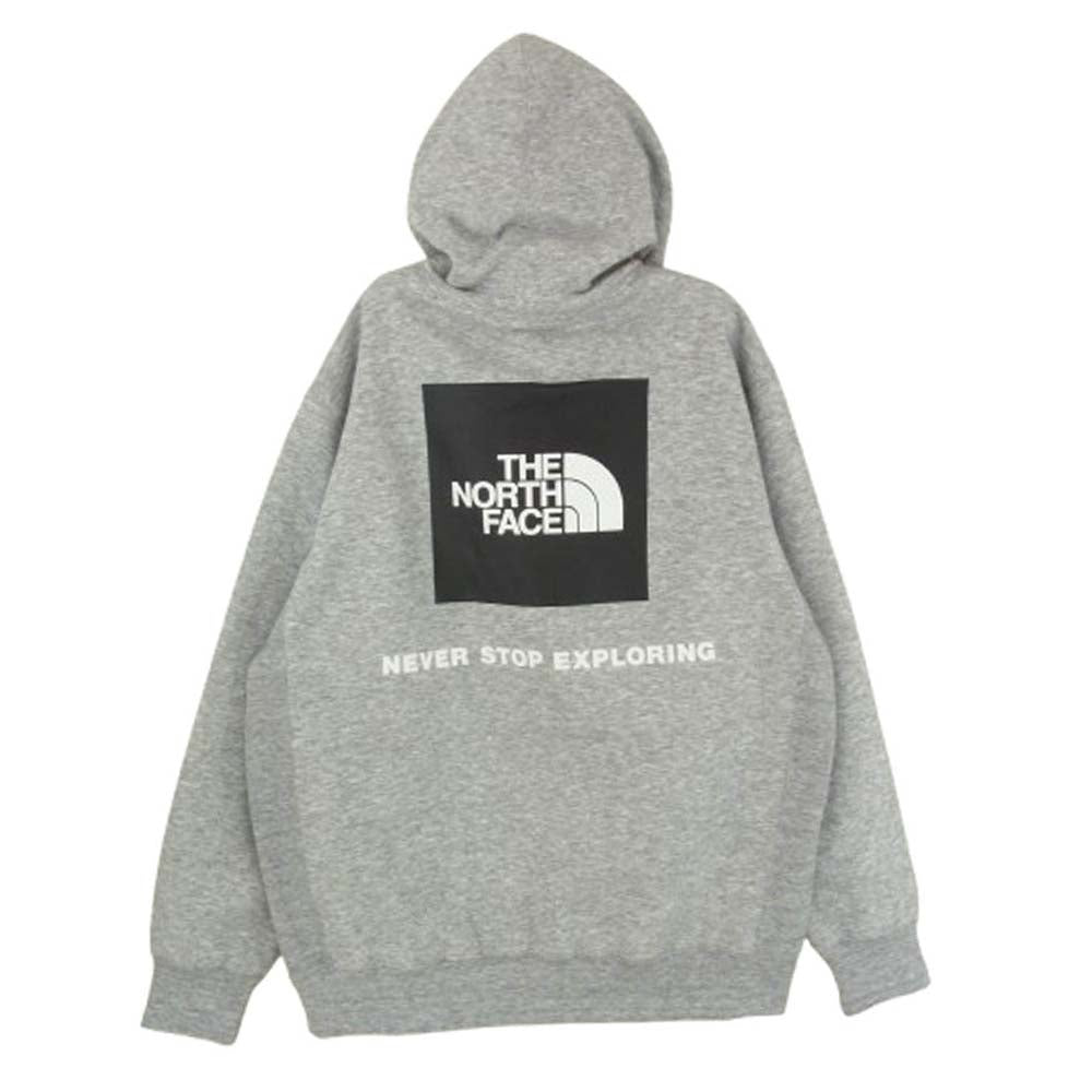 THE NORTH FACE ノースフェイス NT62348 Back Square Logo Hoodie バック スクエアロゴ フーディー パーカー ミックスグレー M【新古品】【未使用】【中古】