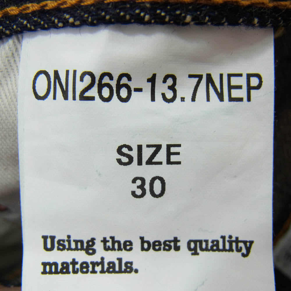 ONI DENIM 鬼デニム ONI266-13.7NEP 13.7oz NEP Denim Relax Straight 13.7オンス ネップデニム リラックスストレート デニム パンツ ジーンズ インディゴブルー系 30【極上美品】【中古】