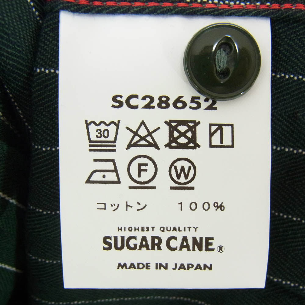 SUGAR CANE シュガーケーン SC28652 COKE STRIPE WORK SHIRT LONG SLEEVE コークストライプ 長袖 ワークシャツ グリーン系 M【新古品】【未使用】【中古】
