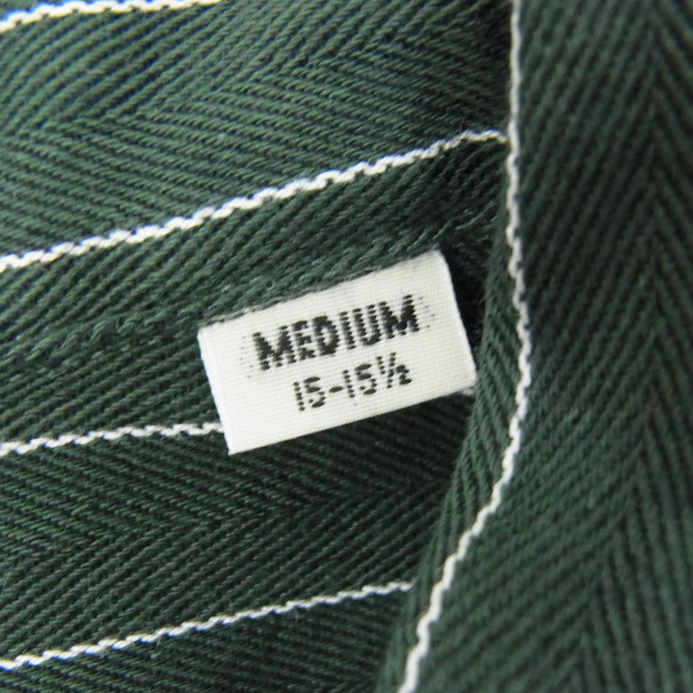 SUGAR CANE シュガーケーン SC28652 COKE STRIPE WORK SHIRT LONG SLEEVE コークストライプ 長袖 ワークシャツ グリーン系 M【新古品】【未使用】【中古】