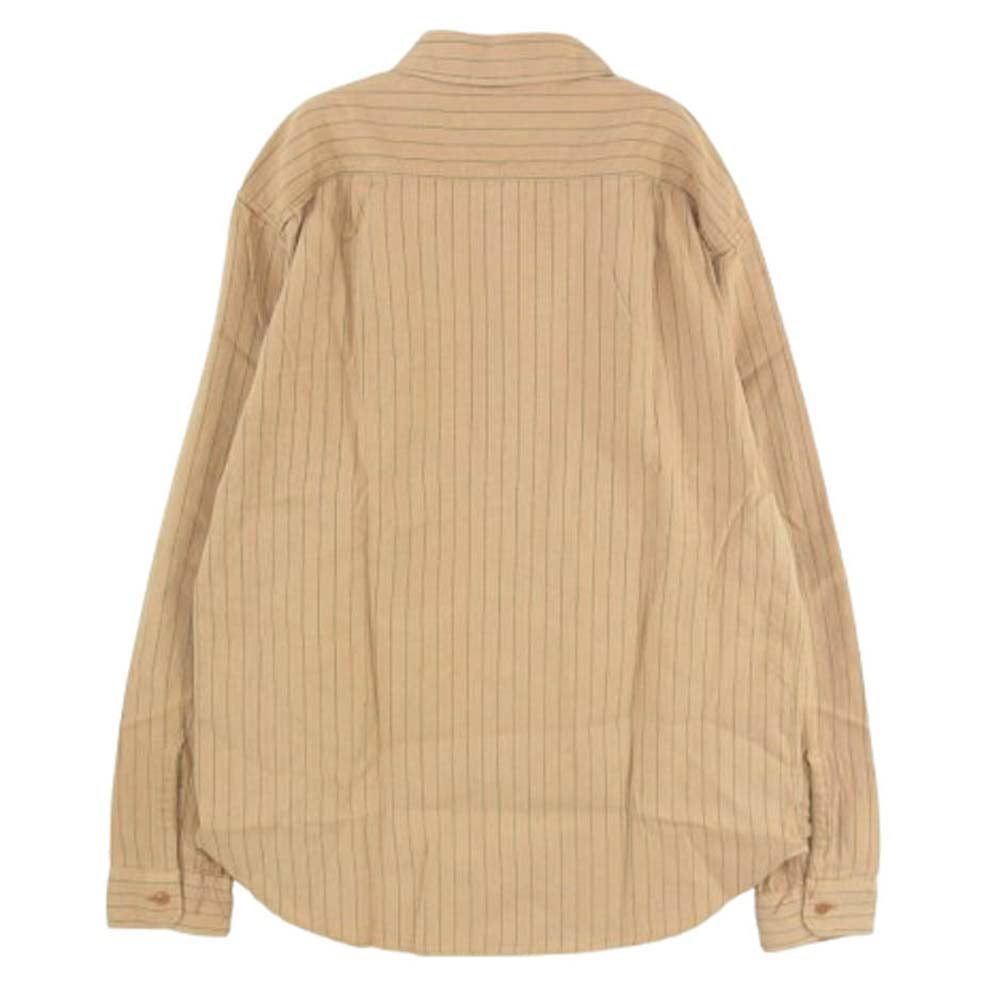 SUGAR CANE シュガーケーン SC28652 COKE STRIPE WORK SHIRT LONG SLEEVE コークストライプ 長袖 ワークシャツ ベージュ系 M【新古品】【未使用】【中古】