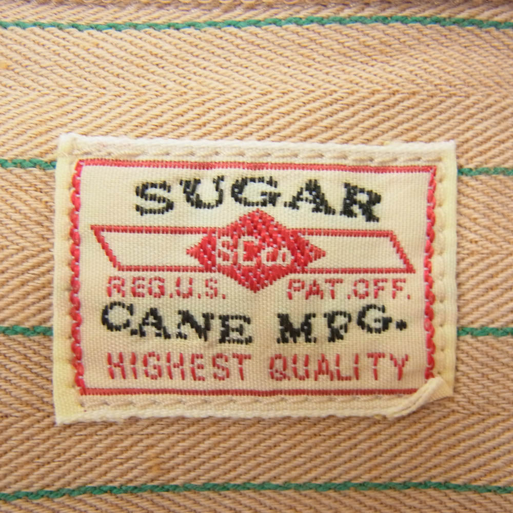 SUGAR CANE シュガーケーン SC28652 COKE STRIPE WORK SHIRT LONG SLEEVE コークストライプ 長袖 ワークシャツ ベージュ系 M【新古品】【未使用】【中古】