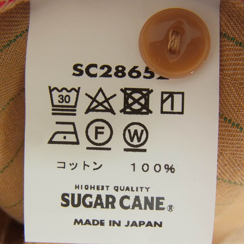 SUGAR CANE シュガーケーン SC28652 COKE STRIPE WORK SHIRT LONG SLEEVE コークストライプ 長袖 ワークシャツ ベージュ系 M【新古品】【未使用】【中古】