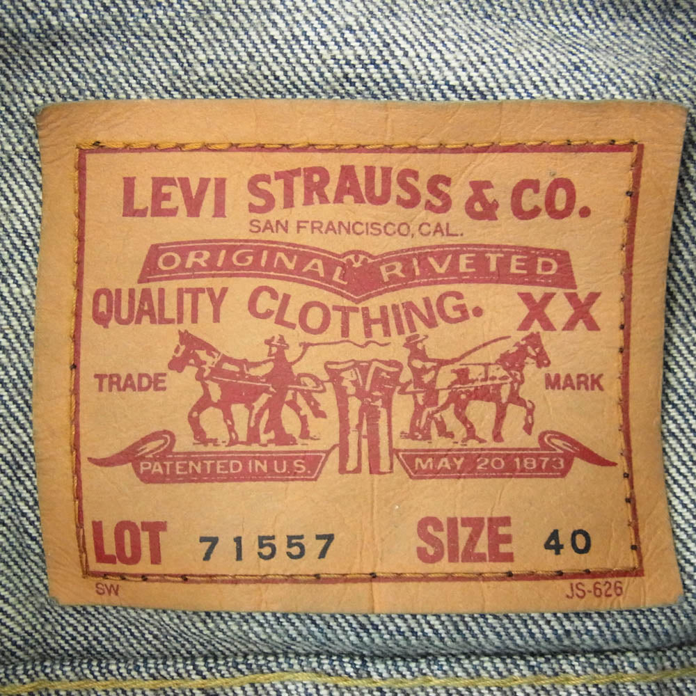 Levi's リーバイス 71557-02VW 93年製 71557-02 復刻 557 3rd BIG E デニム ジャケット インディゴブルー系 40【新古品】【未使用】【中古】