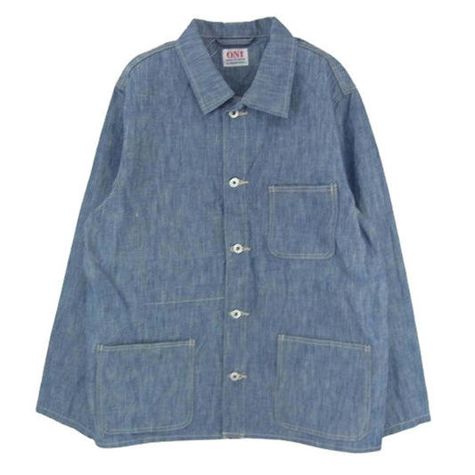 ONI DENIM 鬼デニム oni-03501-shvch 13oz Super Heavy Chambray Coverall スーパー ヘビー シャンブレー カバーオール ブルー系 42【極上美品】【中古】