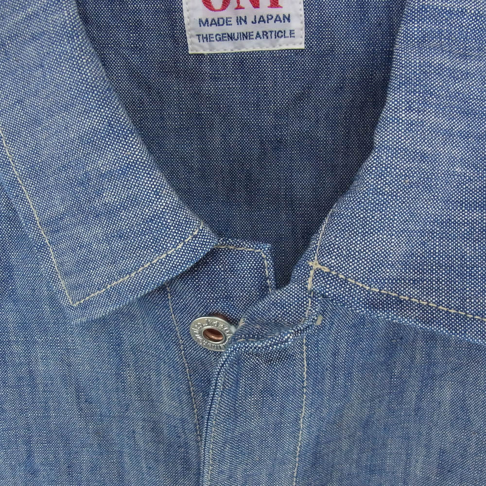 ONI DENIM 鬼デニム oni-03501-shvch 13oz Super Heavy Chambray Coverall スーパー ヘビー シャンブレー カバーオール ブルー系 42【極上美品】【中古】
