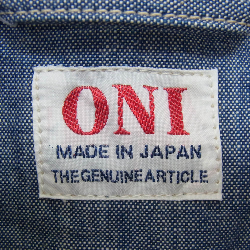 ONI DENIM 鬼デニム oni-03501-shvch 13oz Super Heavy Chambray Coverall スーパー ヘビー シャンブレー カバーオール ブルー系 42【極上美品】【中古】