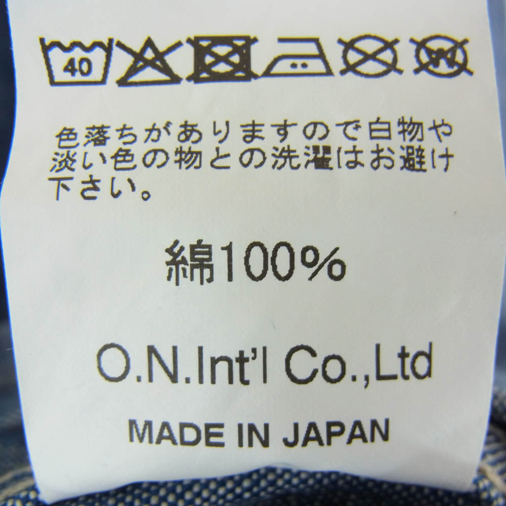 ONI DENIM 鬼デニム oni-03501-shvch 13oz Super Heavy Chambray Coverall スーパー ヘビー シャンブレー カバーオール ブルー系 42【極上美品】【中古】