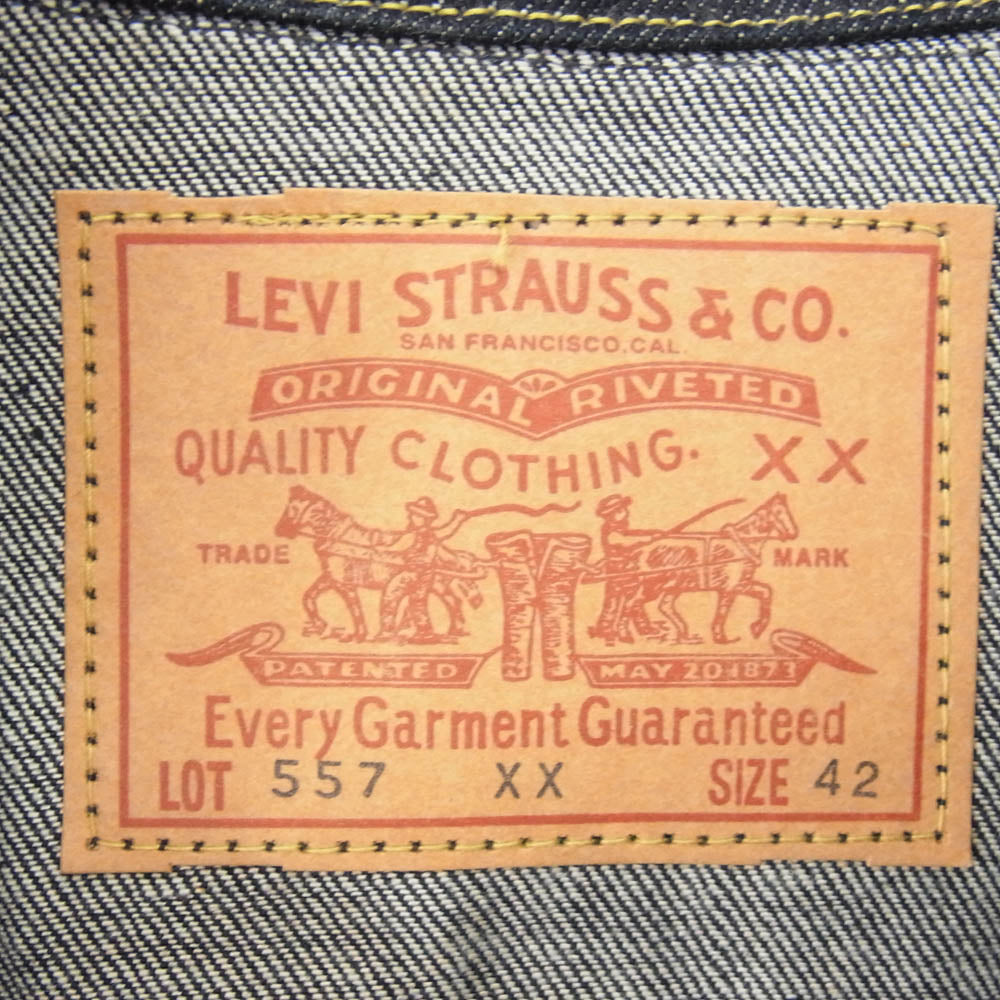 Levi's リーバイス 70557-XX 01年製 復刻 557 BIGE デニム ジャケット インディゴブルー系 42【新古品】【未使用】【中古】