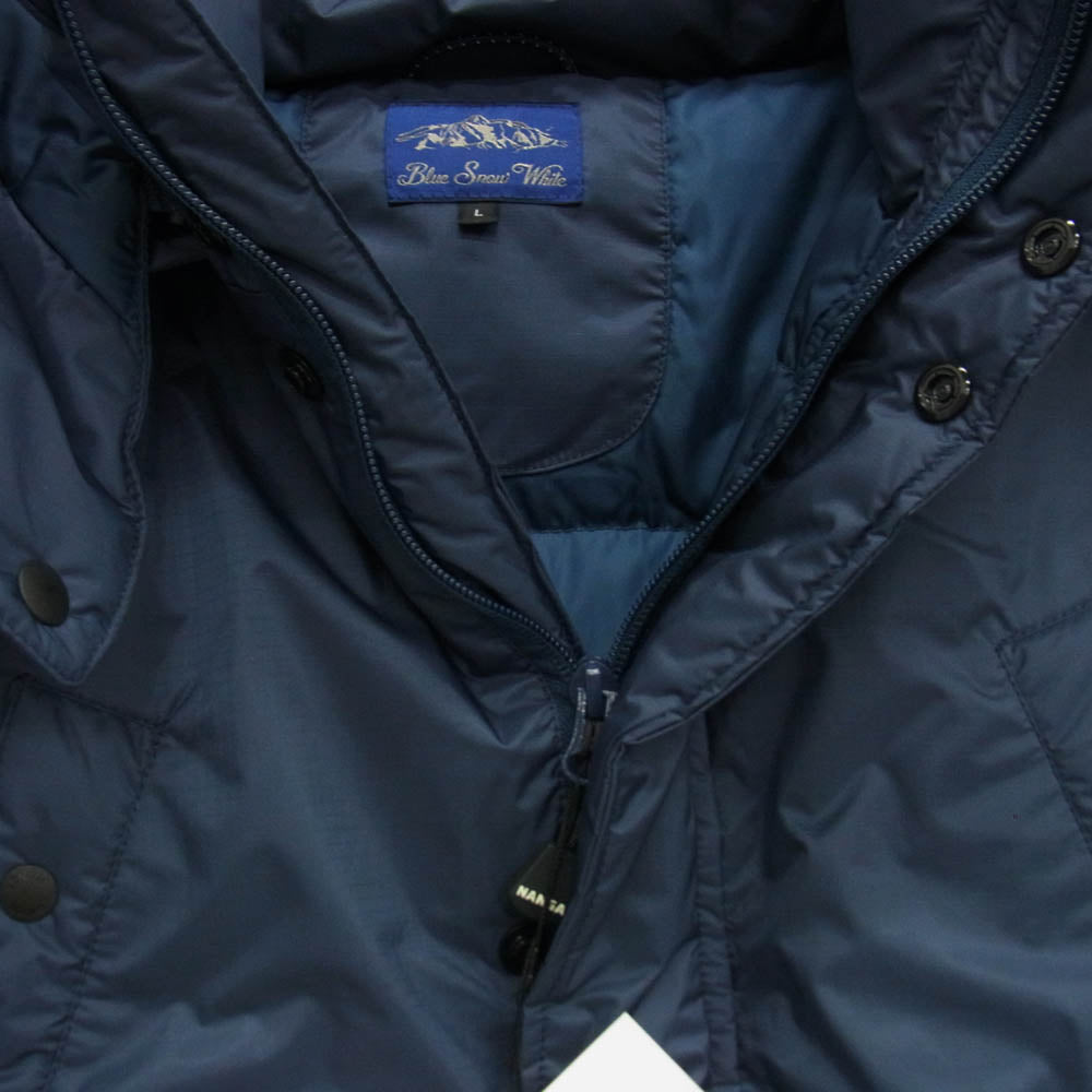 NANGA ナンガ E1AB07G5 blue snow white 別注 オリジナル ダウン ジャケット NAVY ダークネイビー系 ネイビー系 L【新古品】【未使用】【中古】