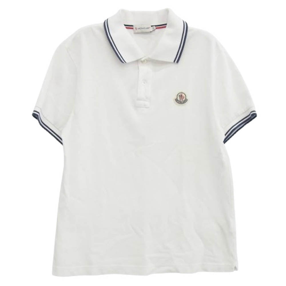 MONCLER モンクレール 84093 ワッペン 半袖 ポロシャツ ホワイト系 XS【中古】