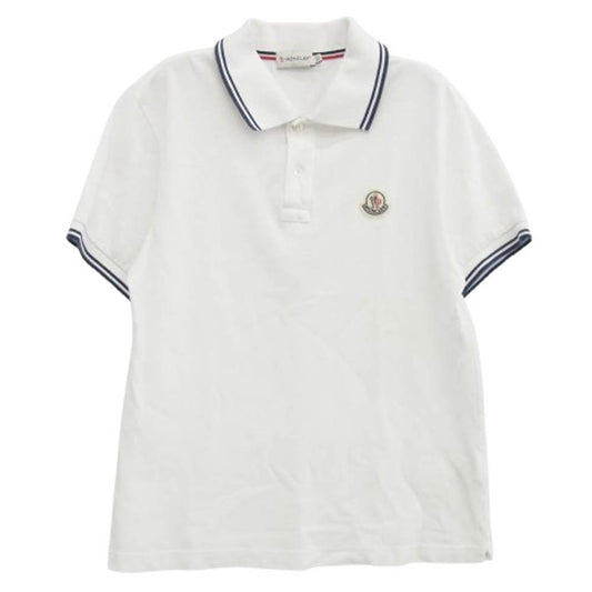 MONCLER モンクレール 84093 ワッペン 半袖 ポロシャツ ホワイト系 XS【中古】