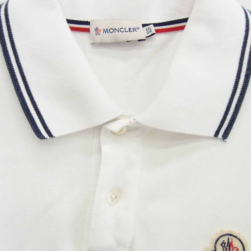 MONCLER モンクレール 84093 ワッペン 半袖 ポロシャツ ホワイト系 XS【中古】