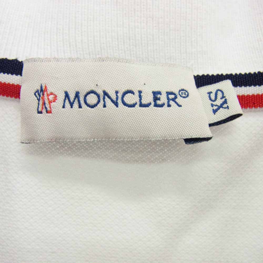 MONCLER モンクレール 84093 ワッペン 半袖 ポロシャツ ホワイト系 XS【中古】