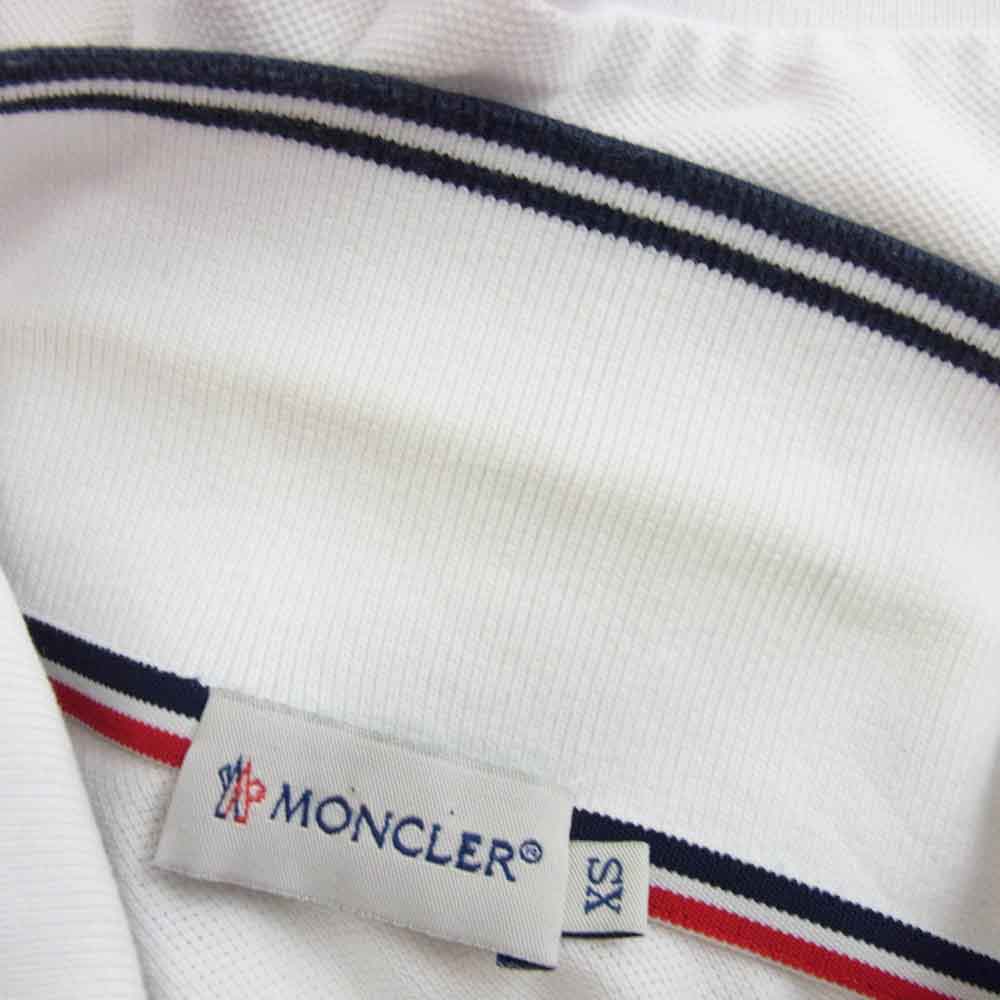 MONCLER モンクレール 84093 ワッペン 半袖 ポロシャツ ホワイト系 XS【中古】