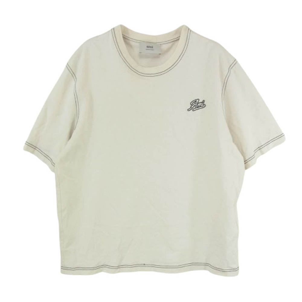 AMI PARIS アミパリス HTS029 JE0118 Signature T-shirt シグネチャー Tシャツ オフホワイト系 サイズ表記無【中古】