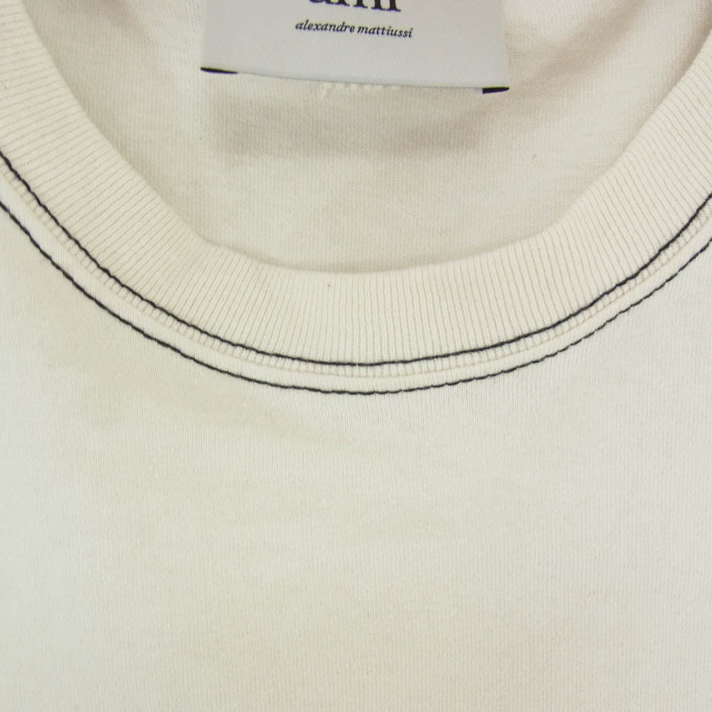 AMI PARIS アミパリス HTS029 JE0118 Signature T-shirt シグネチャー Tシャツ オフホワイト系 サイズ表記無【中古】