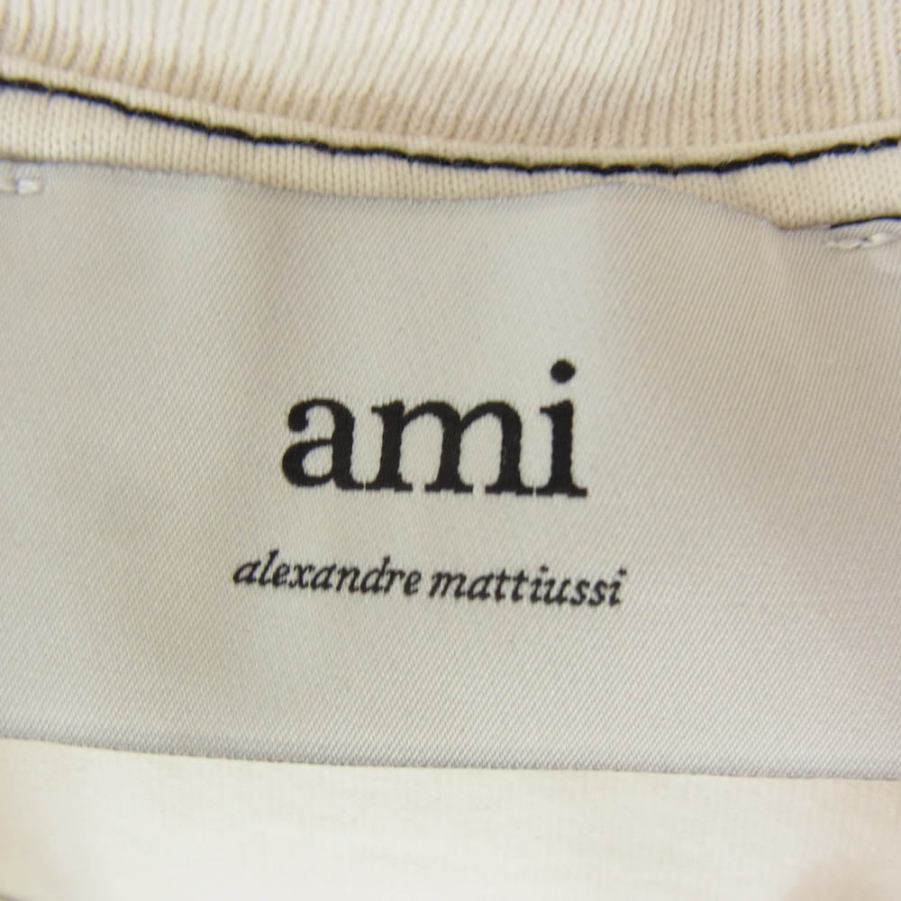 AMI PARIS アミパリス HTS029 JE0118 Signature T-shirt シグネチャー Tシャツ オフホワイト系 サイズ表記無【中古】