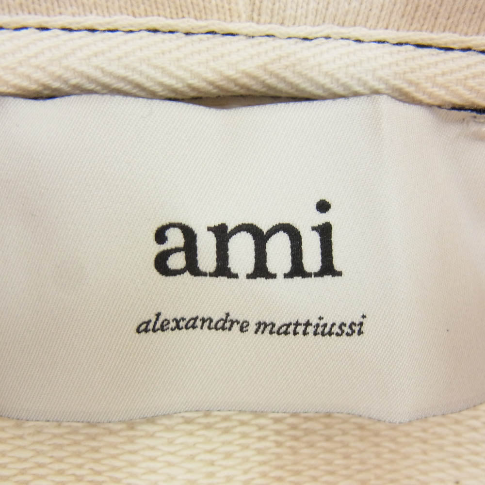 AMI PARIS アミパリス HSW229 JE0098 OVERSIZED HOODIE オーバーサイズ フーディー プルオーバー パーカー オフホワイト系 XL【中古】