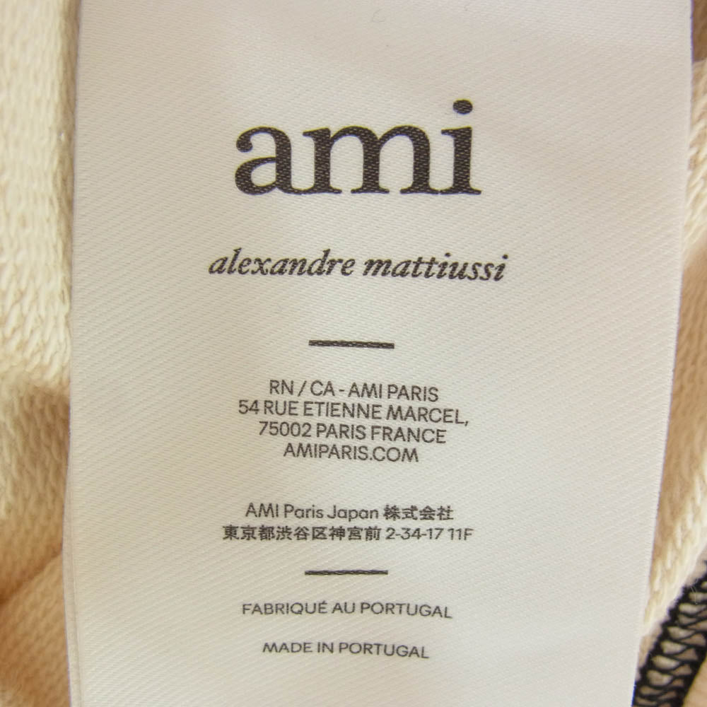 AMI PARIS アミパリス HSW229 JE0098 OVERSIZED HOODIE オーバーサイズ フーディー プルオーバー パーカー オフホワイト系 XL【中古】