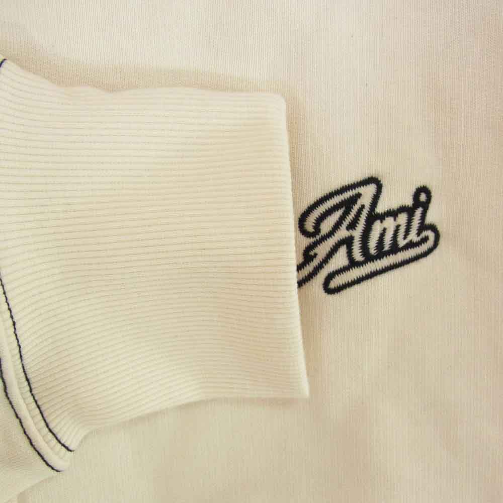 AMI PARIS アミパリス HSW229 JE0098 OVERSIZED HOODIE オーバーサイズ フーディー プルオーバー パーカー オフホワイト系 XL【中古】