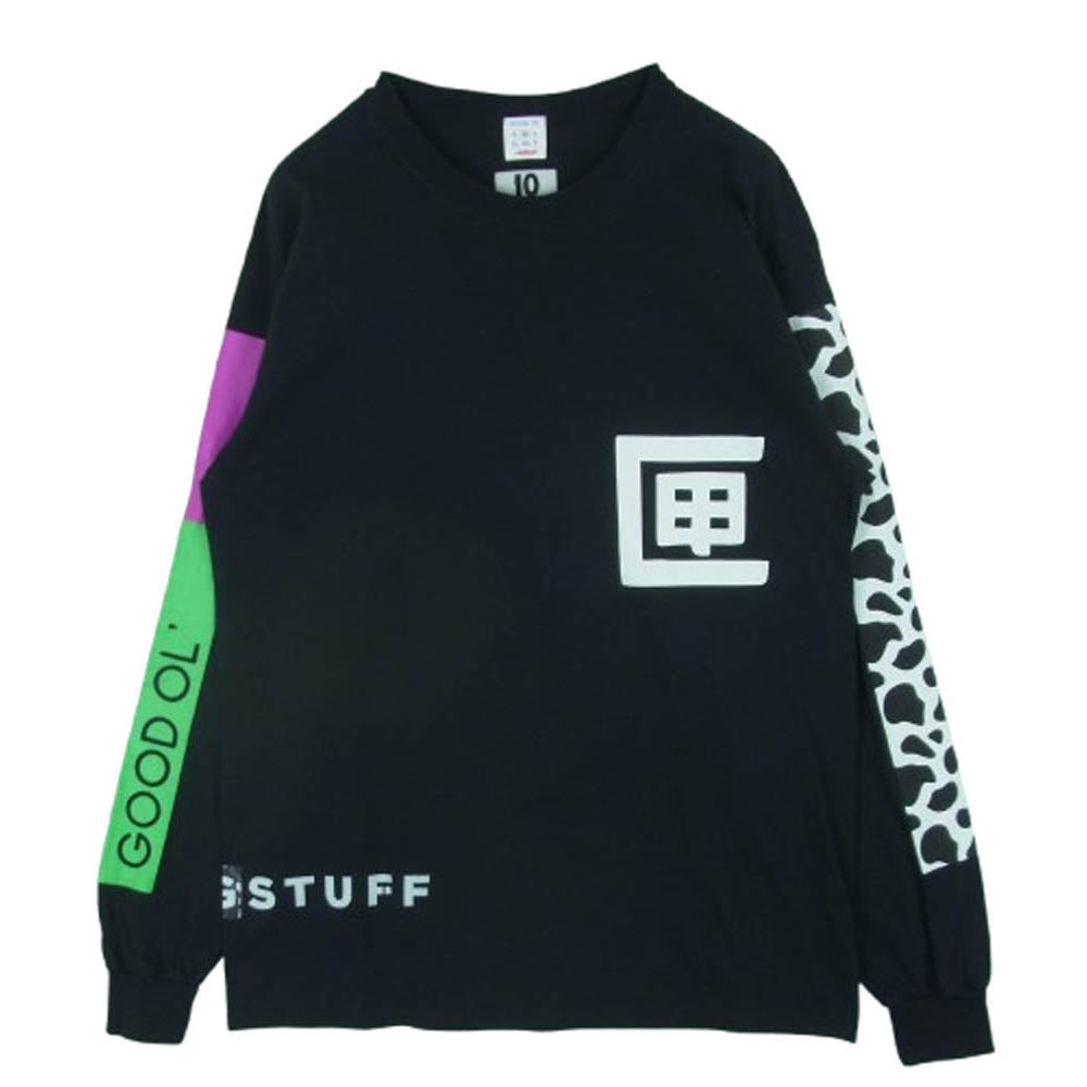 テンボックス 10匣 FLAGSTUFF GOOD OL ロングスリーブ 長袖 Tシャツ カットソー ブラック系 M【中古】