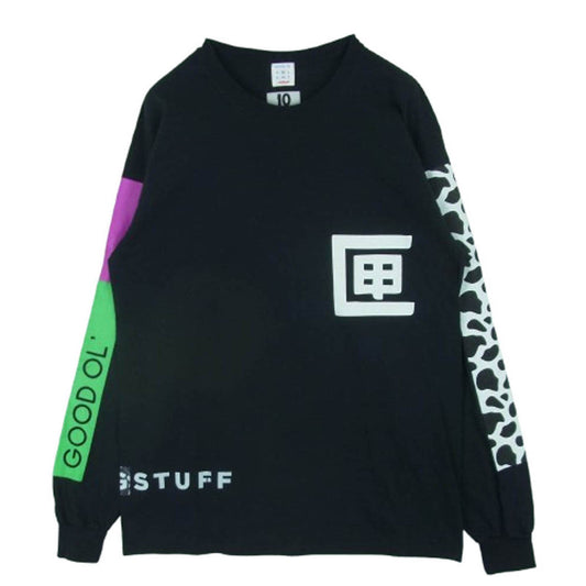 テンボックス 10匣 FLAGSTUFF GOOD OL ロングスリーブ 長袖 Tシャツ カットソー ブラック系 M【中古】