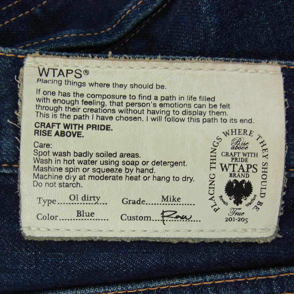 WTAPS ダブルタップス 09SS 1ST 091LTDT-PTM01 セルビッチ ボタンフライ デニムパンツ インディゴブルー系 M【中古】
