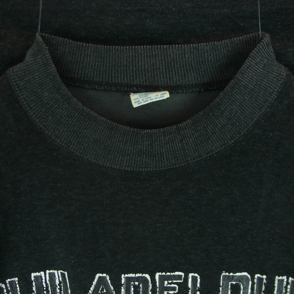 Champion チャンピオン vintage USA製 80s トリコタグ後期 プリント カットソー 長袖 Tシャツ ダークグレー系 M【中古】