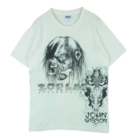 ヴィンテージ 00s ZORLAC Pushead ゾーラック パスヘッド 半袖 Tシャツ GILDAN ホワイト系 S【中古】