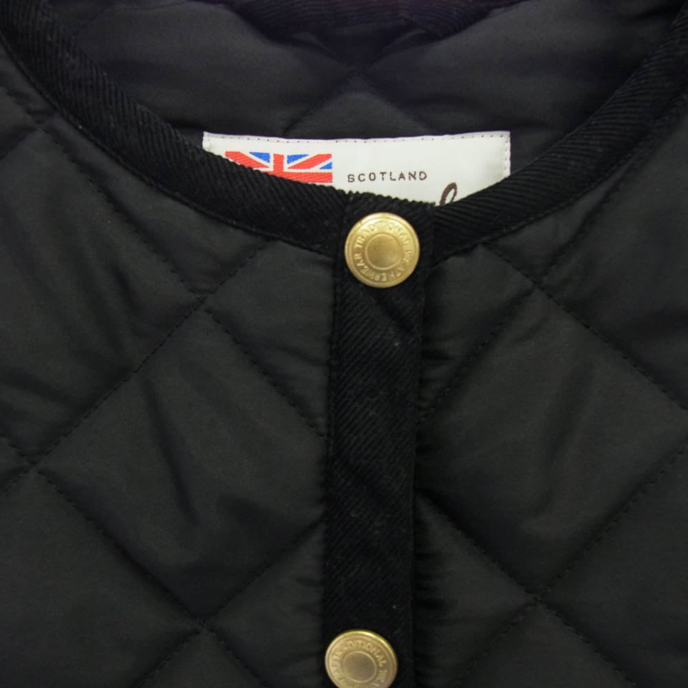 Traditional Weatherwear トラディショナルウェザーウェア 24AW L242APQCO0050AA ARKLEY アークリー ノーカラー ショート キルティングジャケット ブラック系 34【中古】