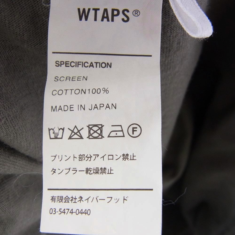 WTAPS ダブルタップス 19ss BAR TEE OLIVE DRAB 半袖 Tシャツ カーキ系【中古】
