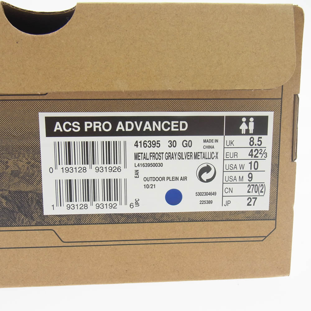 salomon サロモン 416395 Acs Pro Advanced プロアドバンスド　ローカット スニーカー グレー系 27cm【新古品】【未使用】【中古】