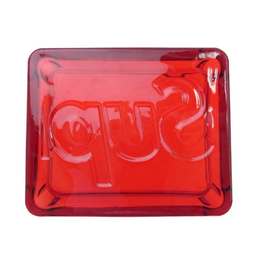 Supreme シュプリーム 20SS Debossed Glass Ashtray デボスド ガラス アッシュ トレイ 灰皿 クリアレッド レッド系【中古】