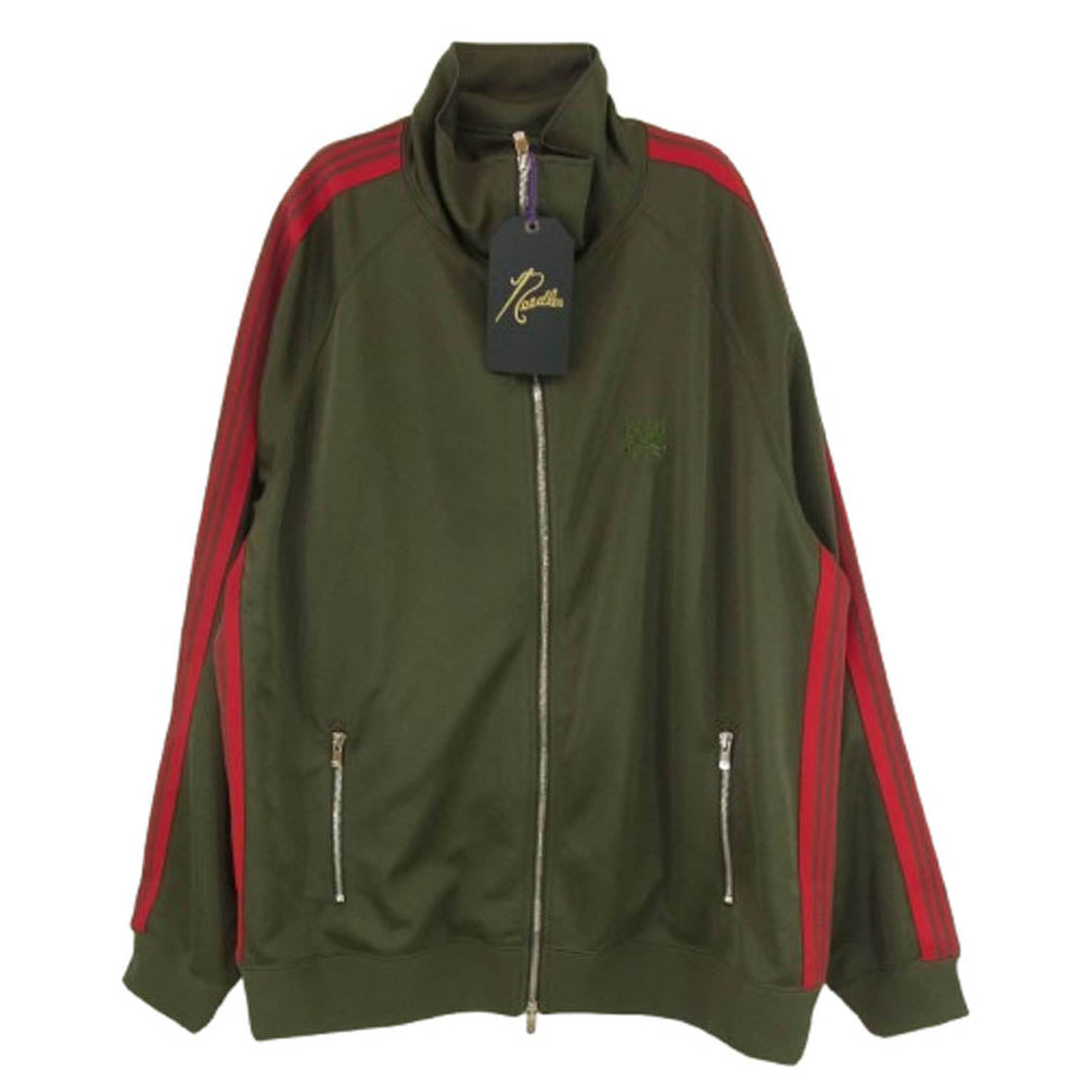 Needles ニードルス 24SS NS1590 NUBIAN EXCLUSIVE ヌビアン別注 ZIPPED TRACK JACKET ジップ トラックジャケット ジャージ カーキ系 XXL【極上美品】【中古】