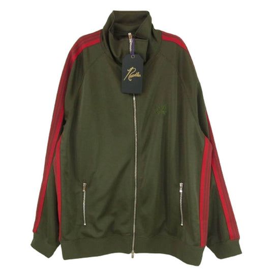 Needles ニードルス 24SS NS1590 NUBIAN EXCLUSIVE ヌビアン別注 ZIPPED TRACK JACKET ジップ トラックジャケット ジャージ カーキ系 XXL【極上美品】【中古】