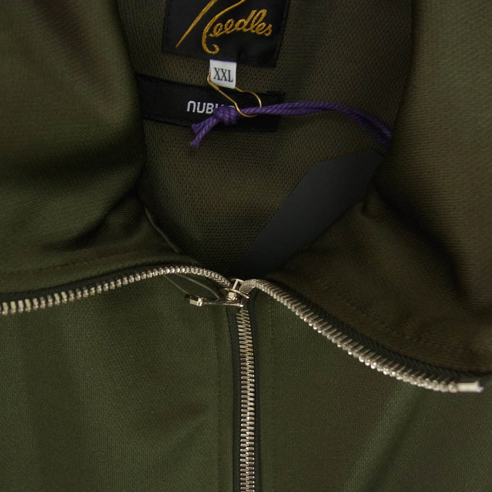 Needles ニードルス 24SS NS1590 NUBIAN EXCLUSIVE ヌビアン別注 ZIPPED TRACK JACKET ジップ トラックジャケット ジャージ カーキ系 XXL【極上美品】【中古】
