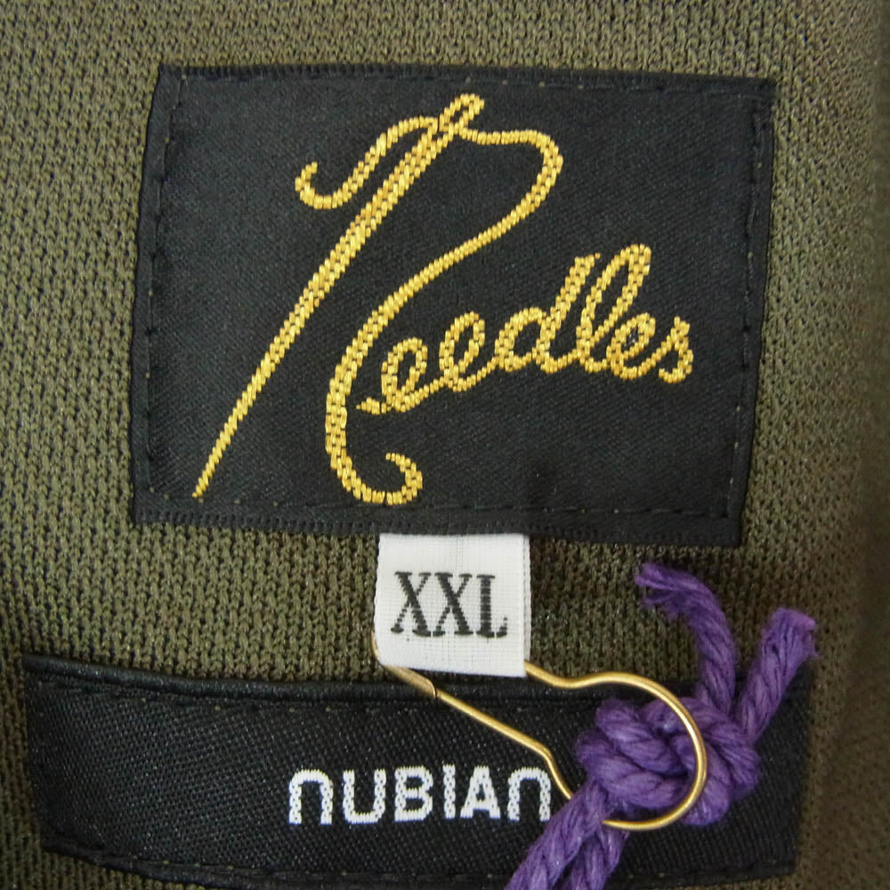 Needles ニードルス 24SS NS1590 NUBIAN EXCLUSIVE ヌビアン別注 ZIPPED TRACK JACKET ジップ トラックジャケット ジャージ カーキ系 XXL【極上美品】【中古】