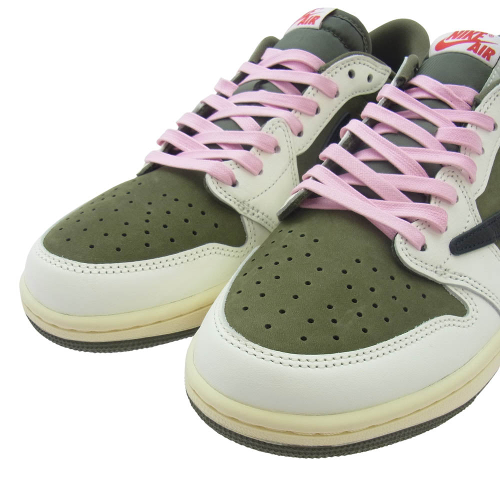 NIKE ナイキ DM7866-200 TRAVIS SCOTT AIR JORDAN 1 AJ1 LOW OG REVERSE OLIVE トラヴィススコット エアジョーダン1 ロー OG リバースオリーブ ローカット スニーカー カーキ系 27.5cm【極上美品】【中古】