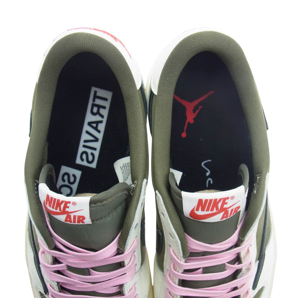 NIKE ナイキ DM7866-200 TRAVIS SCOTT AIR JORDAN 1 AJ1 LOW OG REVERSE OLIVE トラヴィススコット エアジョーダン1 ロー OG リバースオリーブ ローカット スニーカー カーキ系 27.5cm【極上美品】【中古】
