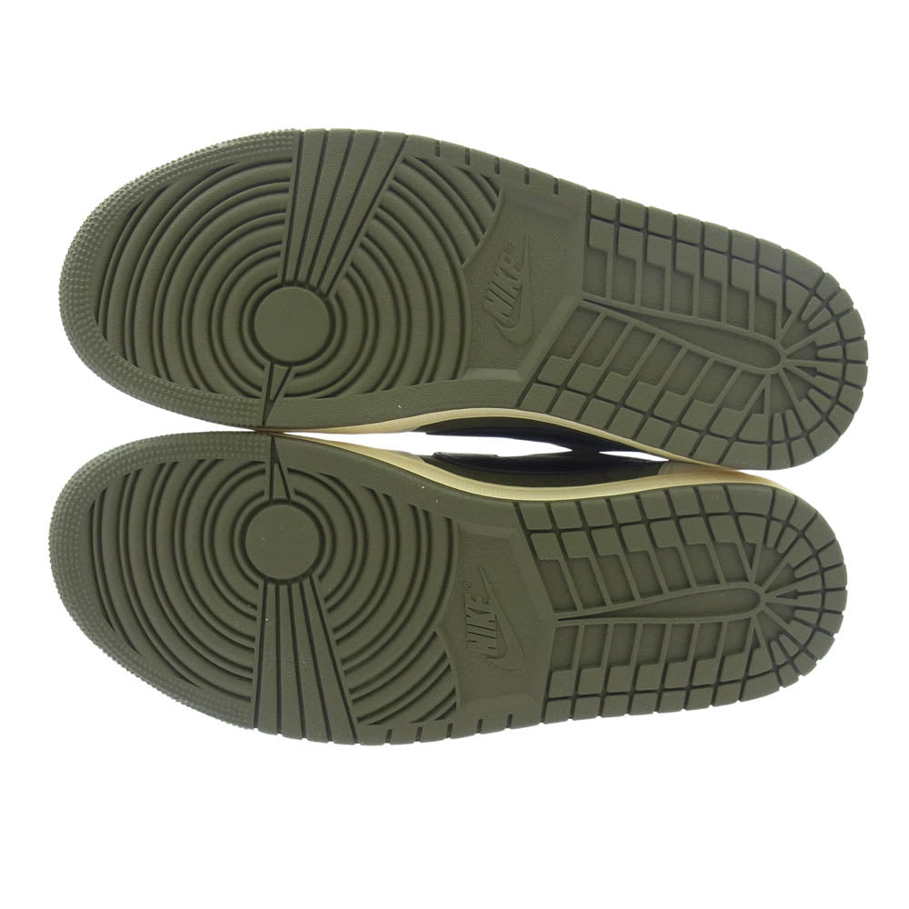 NIKE ナイキ DM7866-200 TRAVIS SCOTT AIR JORDAN 1 AJ1 LOW OG REVERSE OLIVE トラヴィススコット エアジョーダン1 ロー OG リバースオリーブ ローカット スニーカー カーキ系 27.5cm【極上美品】【中古】