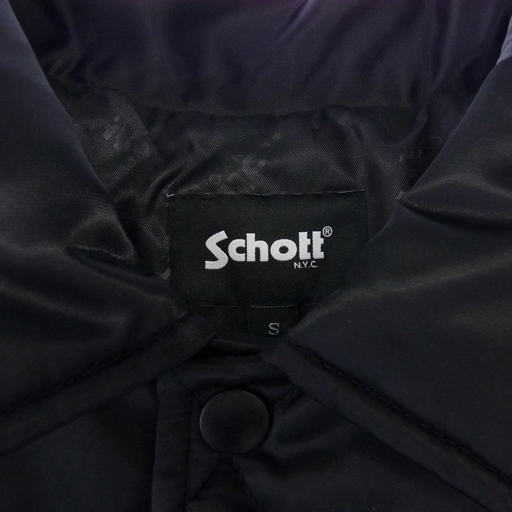 schott ショット 782-4252021 QUILT COACH JACKET キルティング コーチ ジャケット ブルゾン ブラック系 S【新古品】【未使用】【中古】